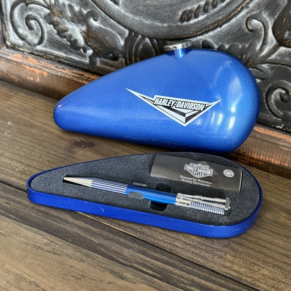 New! Collectible Waterman Harley Davidson Fountain Pen In Blue Gas Tank